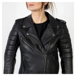 Kurtka skórzana ramoneska damska OZONE RAMONES MODERN LADY MATT BLACK czarny