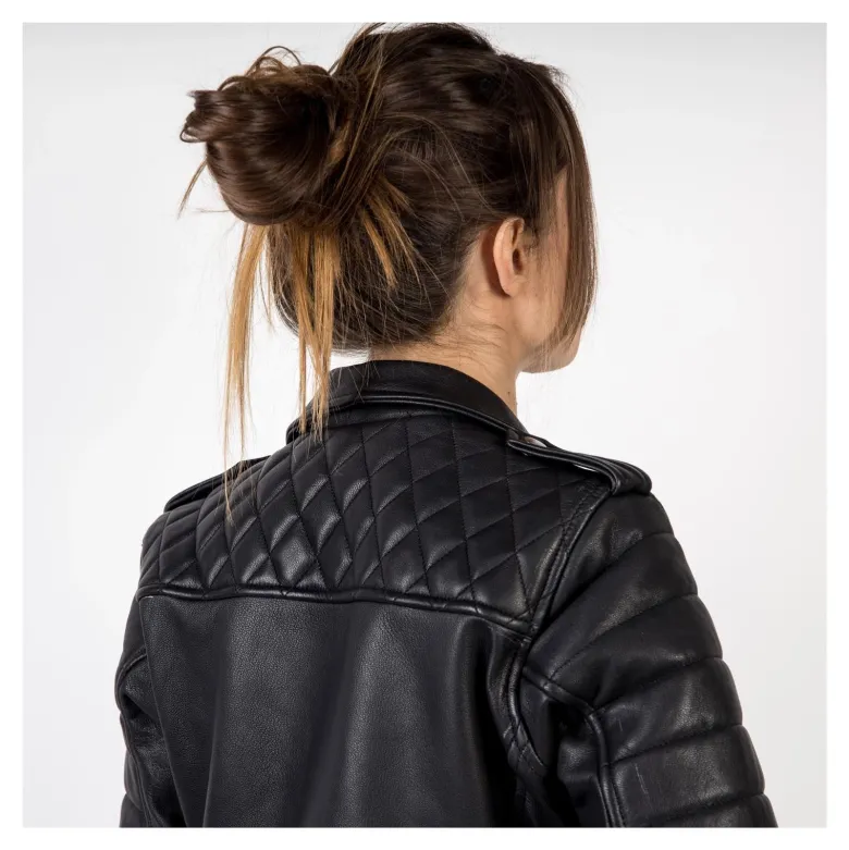 Kurtka skórzana ramoneska damska OZONE RAMONES MODERN LADY MATT BLACK czarny