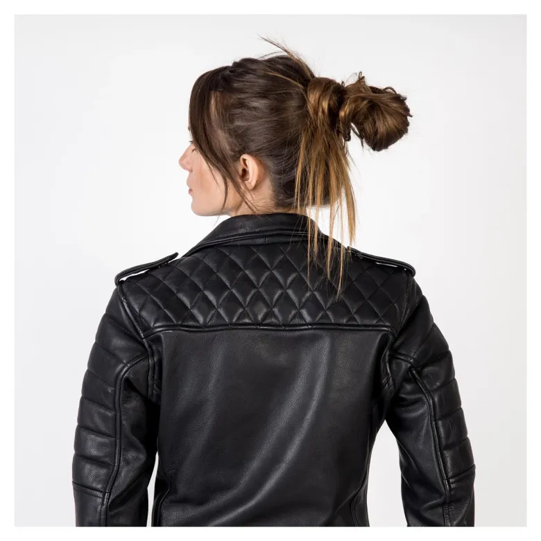 Kurtka skórzana ramoneska damska OZONE RAMONES MODERN LADY MATT BLACK czarny