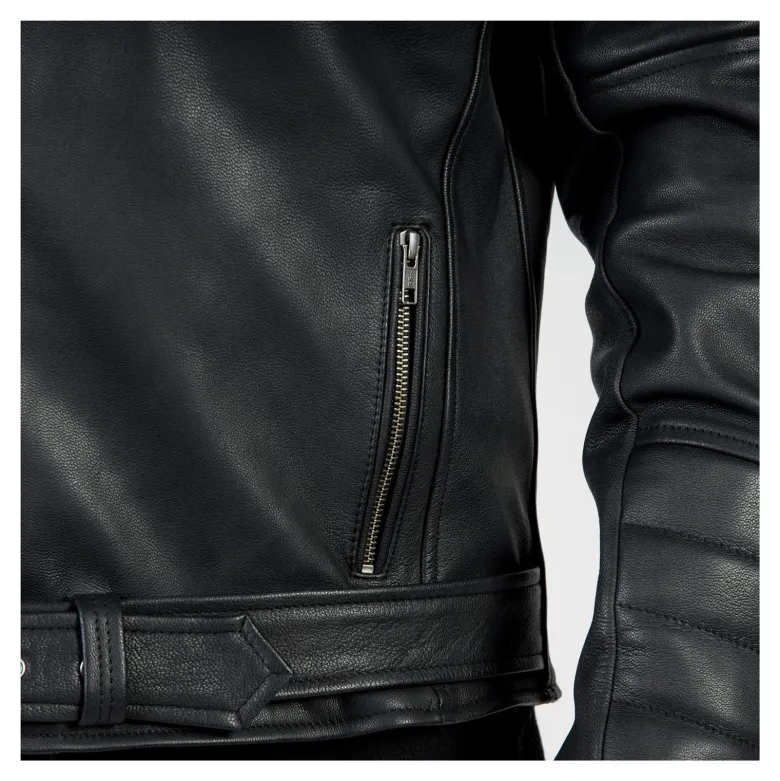 Kurtka skórzana ramoneska OZONE RAMONES MODERN MATT BLACK czarny