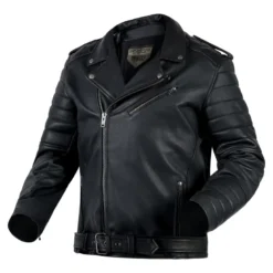 Kurtka skórzana ramoneska OZONE RAMONES MODERN MATT BLACK czarny