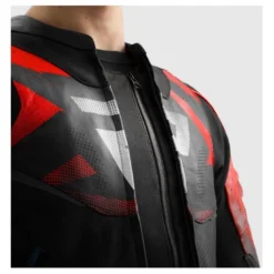 Kurtka skórzana REBELHORN INFERNO BLACK/BLUE/WHITE/RED czarny niebieski biały czerwony