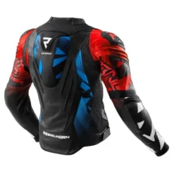 Kurtka skórzana REBELHORN INFERNO BLACK/BLUE/WHITE/RED czarny niebieski biały czerwony