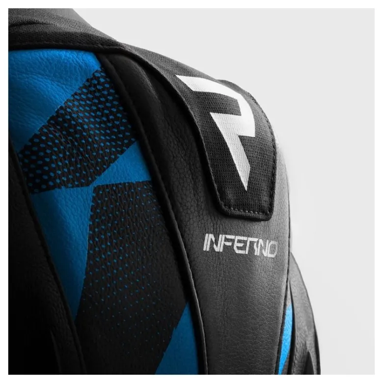Kurtka skórzana REBELHORN INFERNO BLACK/BLUE/WHITE/RED czarny niebieski biały czerwony
