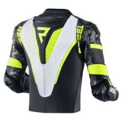 Kurtka skórzana REBELHORN REBEL BLACK/WHITE/FLO YELLOW czarny biały żółty fluo