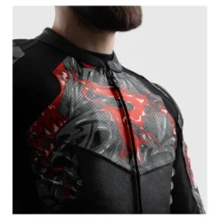 Kurtka skórzana REBELHORN VANDAL 2 Cruze BLACK/DARK GREY/RED czarny szary czerwony