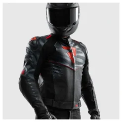 Kurtka skórzana REBELHORN VANDAL 2 BLACK/GREY/FLUO RED czarny szary czerwony fluo