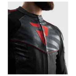 Kurtka skórzana REBELHORN VANDAL 2 BLACK/GREY/FLUO RED czarny szary czerwony fluo