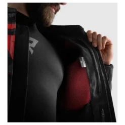 Kurtka skórzana REBELHORN VANDAL 2 BLACK/GREY/FLUO RED czarny szary czerwony fluo