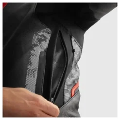 Kurtka skórzana REBELHORN VELOCE CAMO BLACK/GREY/FLUO RED czarny szary czerwony fluo