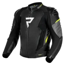 Kurtka skórzana REBELHORN VELOCE BLACK/GREY/FLUO YELLOW czarny szary żółty fluo