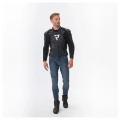 Kurtka skórzana REBELHORN VELOCE BLACK/WHITE czarny biały