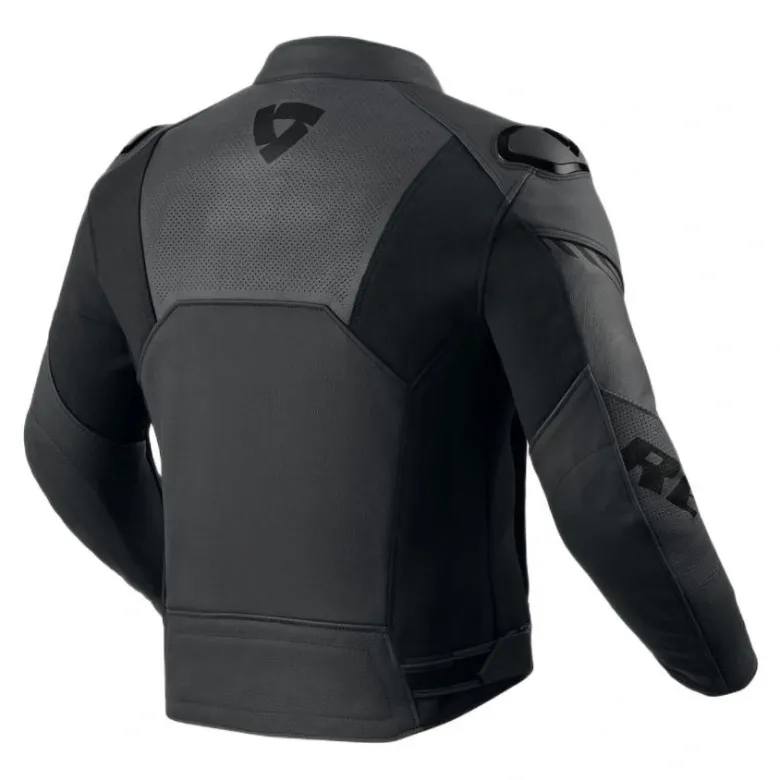 Kurtka skórzana REVIT ARGON 3 BLACK/ANTHRACITE czarny szary