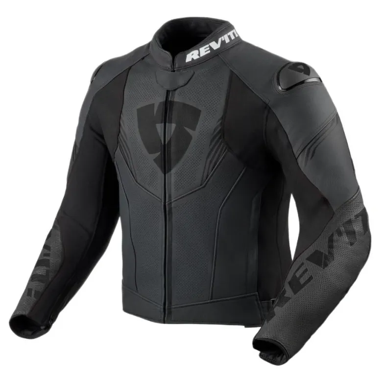 Kurtka skórzana REVIT ARGON 3 BLACK/ANTHRACITE czarny szary