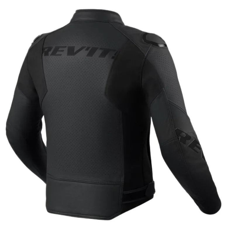 Kurtka skórzana REVIT QUADRATIC BLACK czarny