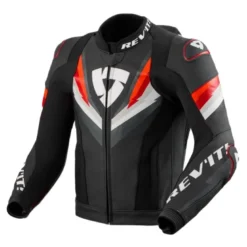 Kurtka skórzana REVIT QUANTUM 3 PRO BLACK/RED czarny czerwony