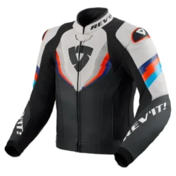 Kurtka skórzana REVIT QUANTUM 3 BLACK/LIGHT GREY czarny szary