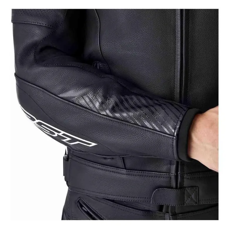 Kurtka skórzana RST TRACTECH EVO D3O BLACK/WHITE czarny biały