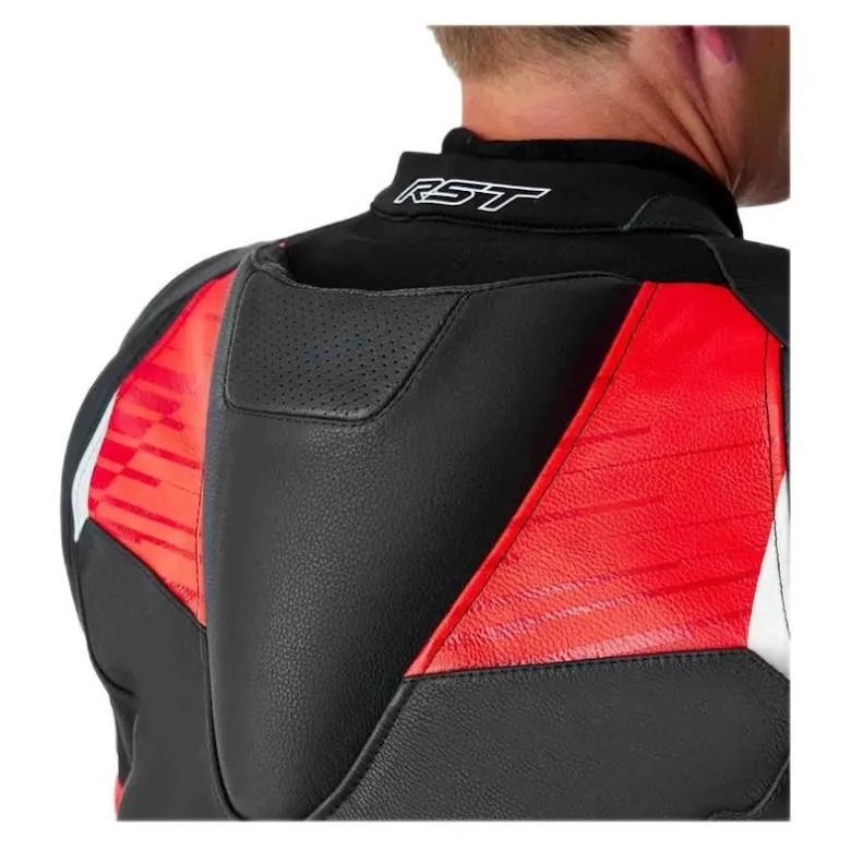 Kurtka skórzana RST TRACTECH EVO D3O BLACK/FLUO RED czarny czerwony fluo