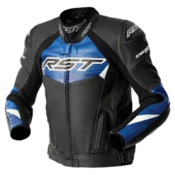 Kurtka skórzana RST TRACTECH EVO D3O BLACK/BLUE czarny niebieski