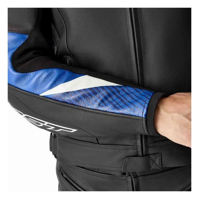 Kurtka skórzana RST TRACTECH EVO D3O BLACK/BLUE czarny niebieski