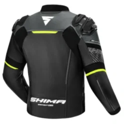 Kurtka skórzana SHIMA BANDIT 2.0 FLUO czarny biały żółty fluo