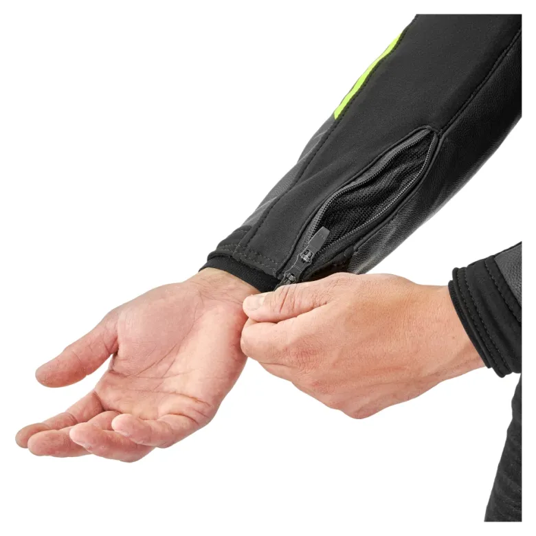 Kurtka skórzana SHIMA BANDIT 2.0 FLUO czarny biały żółty fluo