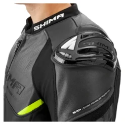 Kurtka skórzana SHIMA BANDIT 2.0 FLUO czarny biały żółty fluo