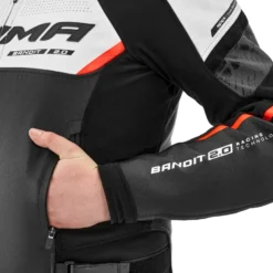 Kurtka skórzana SHIMA BANDIT 2.0 RED czarny czerwony biały