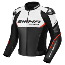 Kurtka skórzana SHIMA BANDIT 2.0 RED czarny czerwony biały