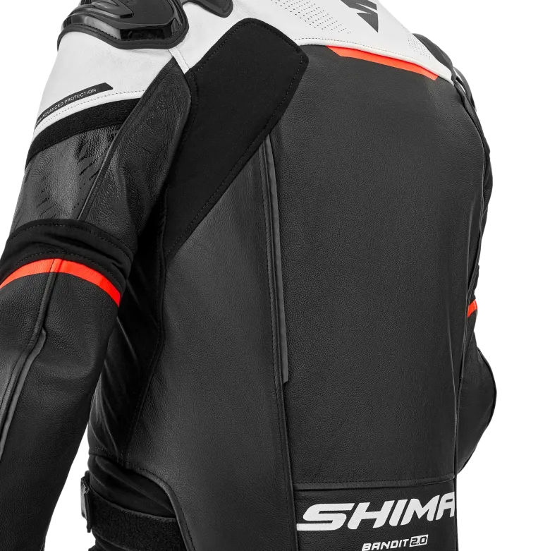Kurtka skórzana SHIMA BANDIT 2.0 RED czarny czerwony biały