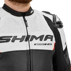 Kurtka skórzana SHIMA BANDIT 2.0 RED czarny czerwony biały