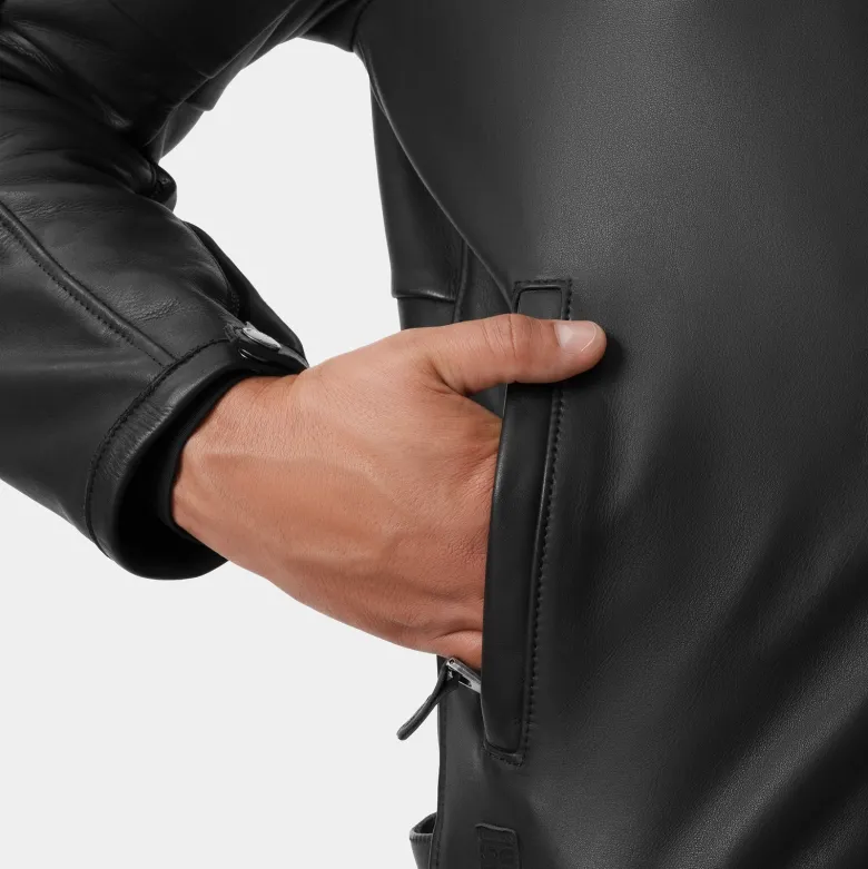 Kurtka skórzana SHIMA HUNTER 3.0 BLACK czarny