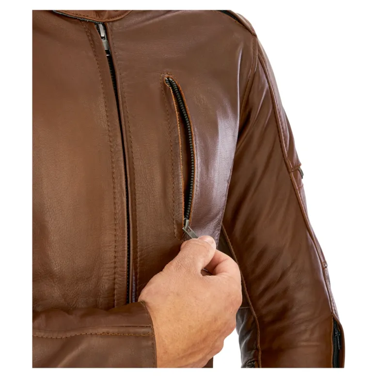 Kurtka skórzana SHIMA HUNTER+ 2.0 BROWN brązowy