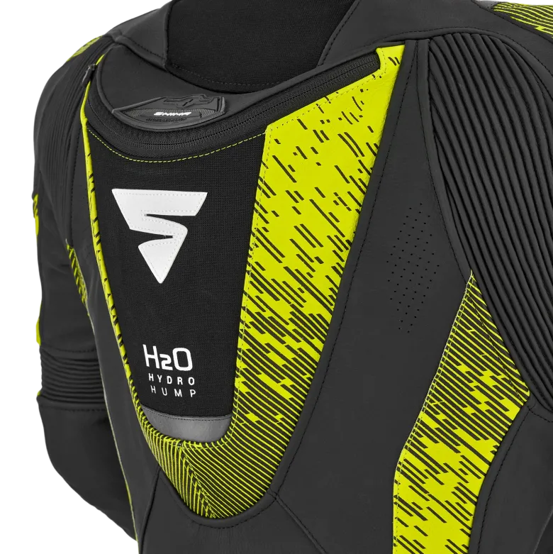 Kurtka skórzana SHIMA STR 2.0 BLACK/FLUO czarny żółty fluo