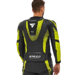 Kurtka skórzana SHIMA STR 2.0 BLACK/FLUO czarny żółty fluo