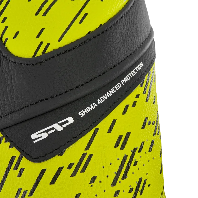 Kurtka skórzana SHIMA STR 2.0 BLACK/FLUO czarny żółty fluo