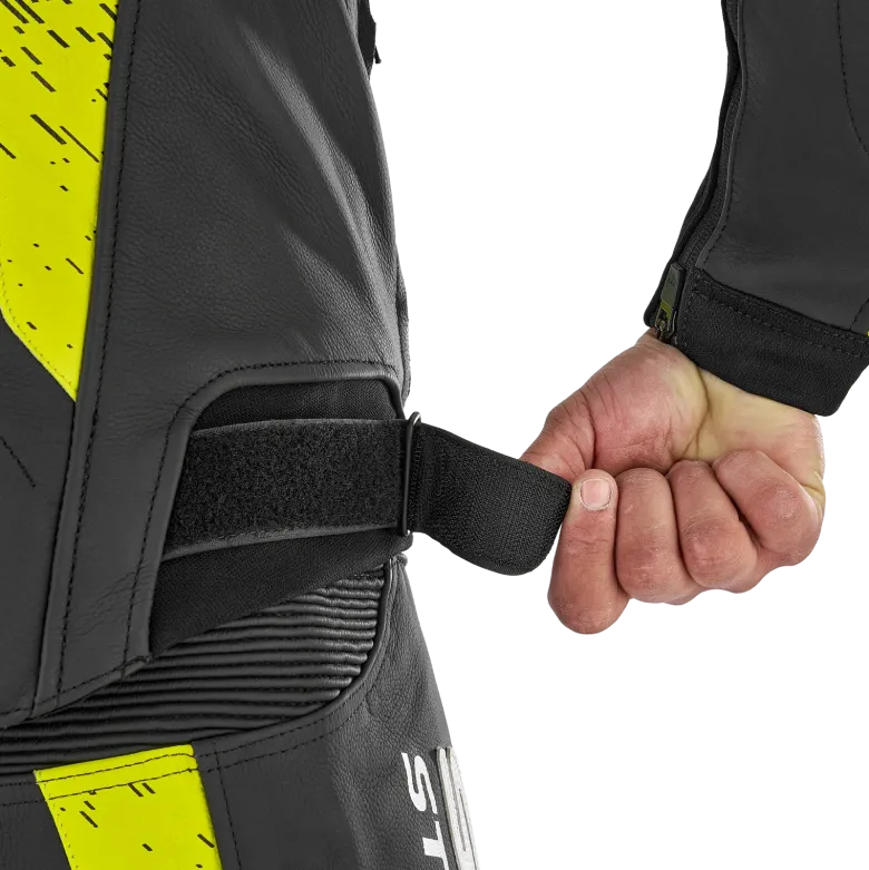 Kurtka skórzana SHIMA STR 2.0 BLACK/FLUO czarny żółty fluo