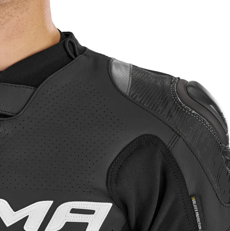 Kurtka skórzana SHIMA STR 2.0 BLACK czarny szary