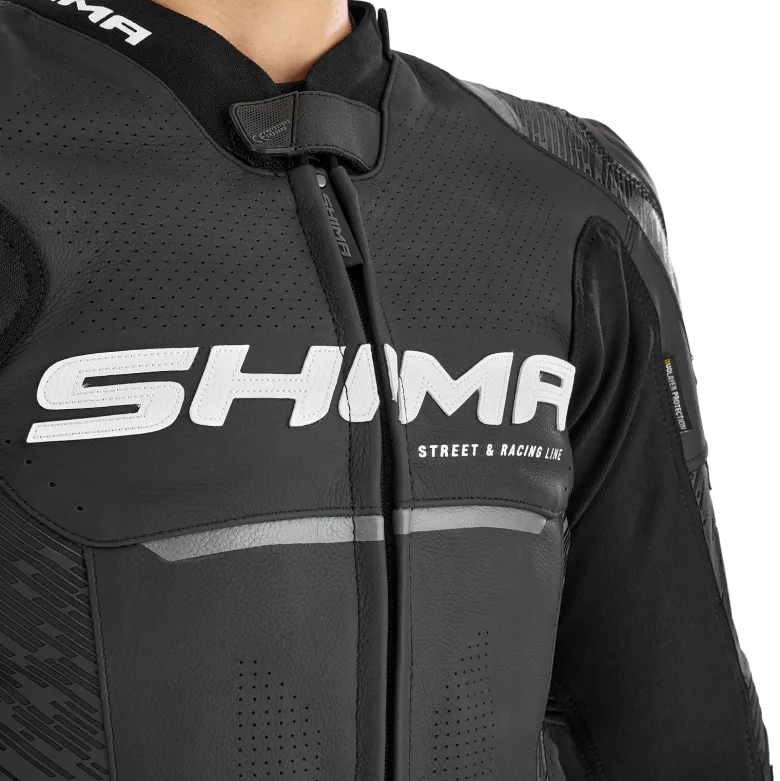 Kurtka skórzana SHIMA STR 2.0 BLACK czarny szary