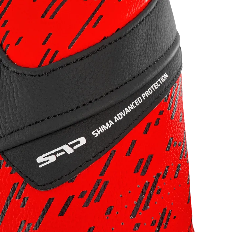 Kurtka skórzana SHIMA STR 2.0 BRIGHT RED czarny czerwony fluo