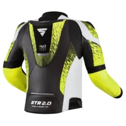 Kurtka skórzana SHIMA STR 2.0 FLUO czarny biały żółty fluo