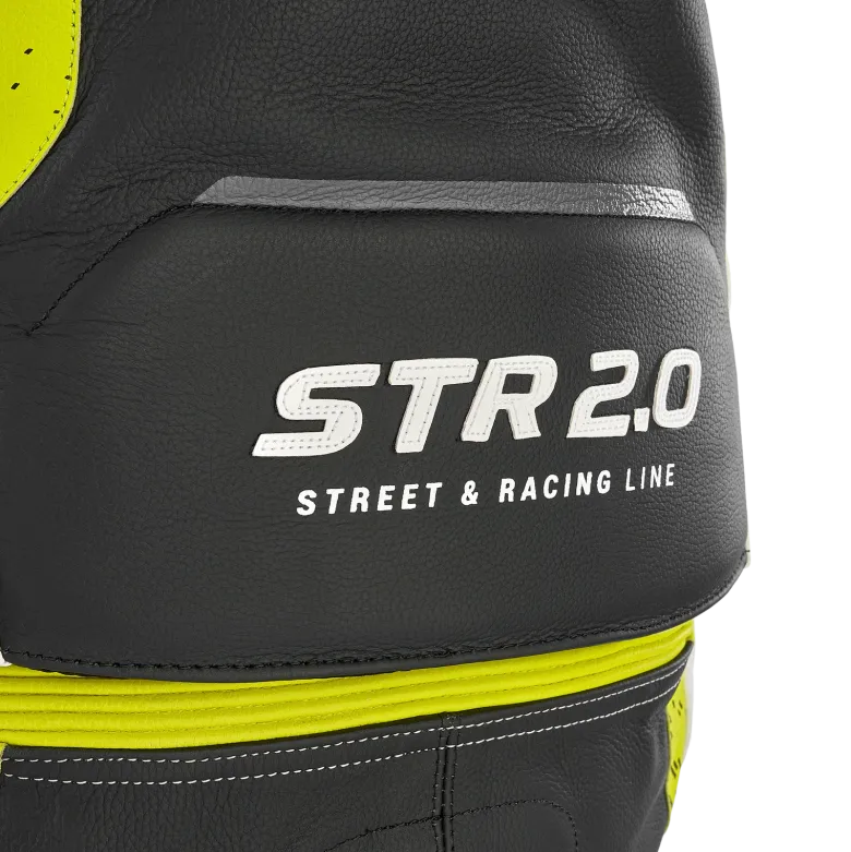 Kurtka skórzana SHIMA STR 2.0 FLUO czarny biały żółty fluo