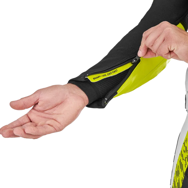 Kurtka skórzana SHIMA STR 2.0 FLUO czarny biały żółty fluo