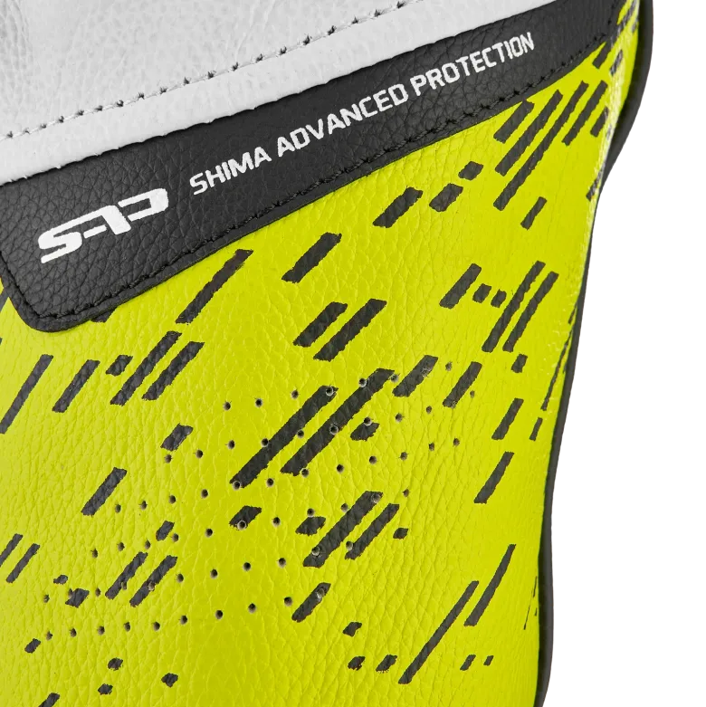 Kurtka skórzana SHIMA STR 2.0 FLUO czarny biały żółty fluo