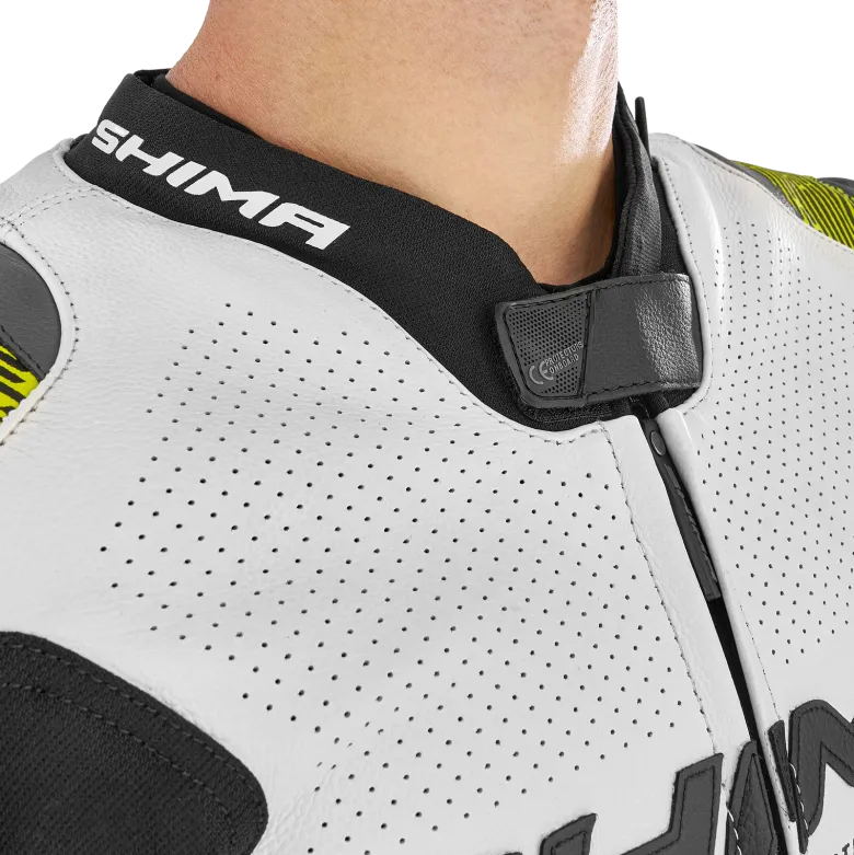 Kurtka skórzana SHIMA STR 2.0 FLUO czarny biały żółty fluo