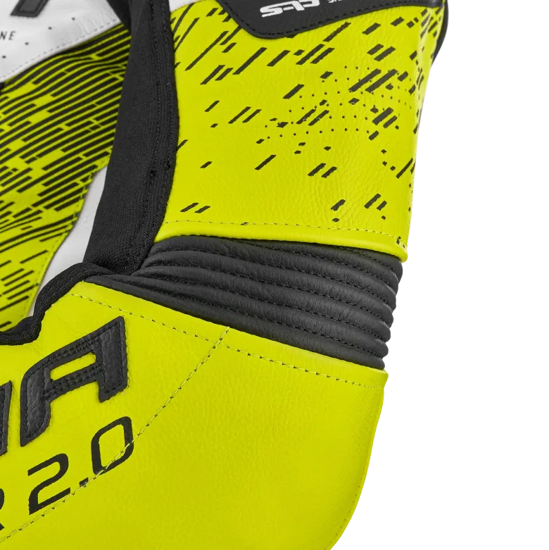 Kurtka skórzana SHIMA STR 2.0 FLUO czarny biały żółty fluo