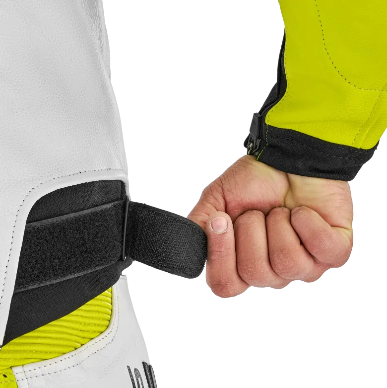 Kurtka skórzana SHIMA STR 2.0 FLUO czarny biały żółty fluo