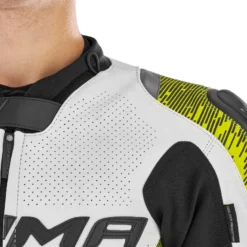 Kurtka skórzana SHIMA STR 2.0 FLUO czarny biały żółty fluo