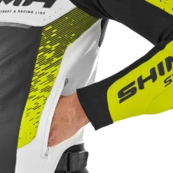 Kurtka skórzana SHIMA STR 2.0 FLUO czarny biały żółty fluo